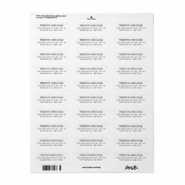 Klassisk svart-vit returadressetikett returadress etikett