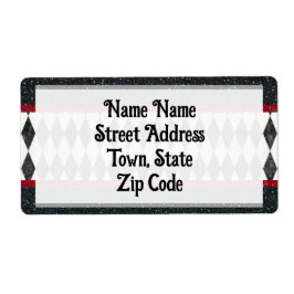 Klassisk svart vit röd Harlequin Diamond Argyle Fraktsedel