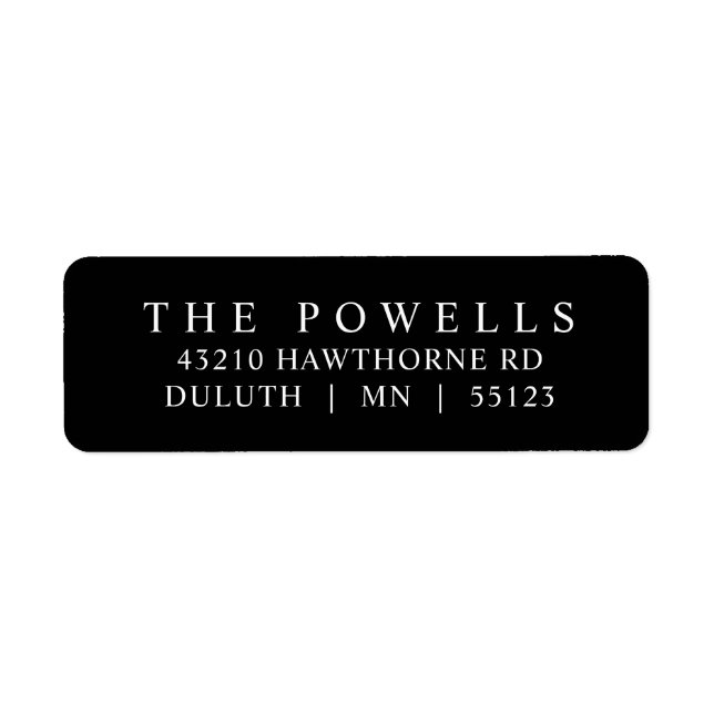 Klassisk, svartvit, minimalistisk Returadress Returadress Etikett (Framsidan)