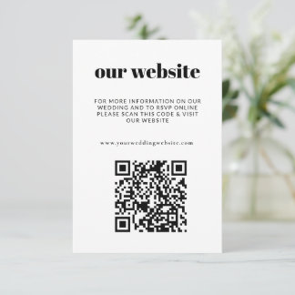 Klassisk svartvitt OSA QR-kod Bröllop Tilläggskort
