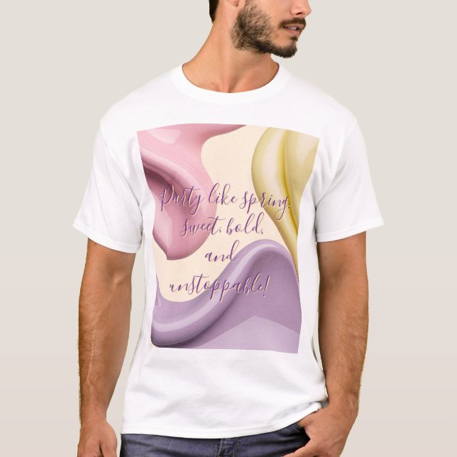 Klassisk t-shirt med stilrent abstrakt grafik (Framsida)