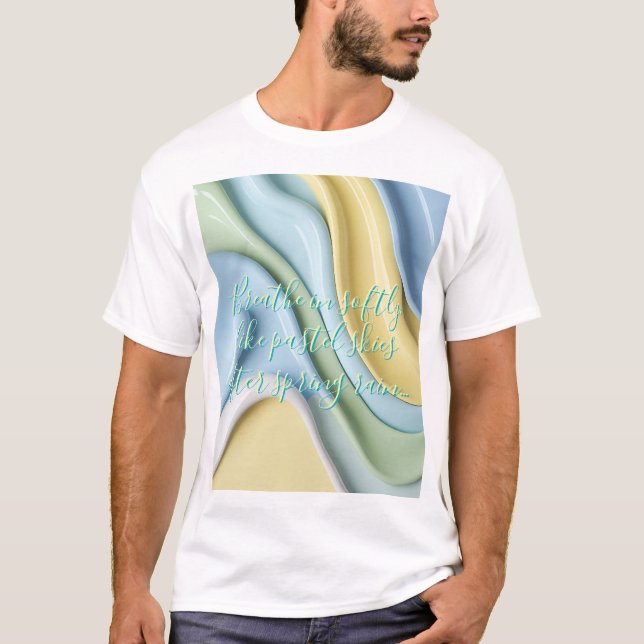 Klassisk t-shirt med stilrent abstrakt grafik (Framsida)