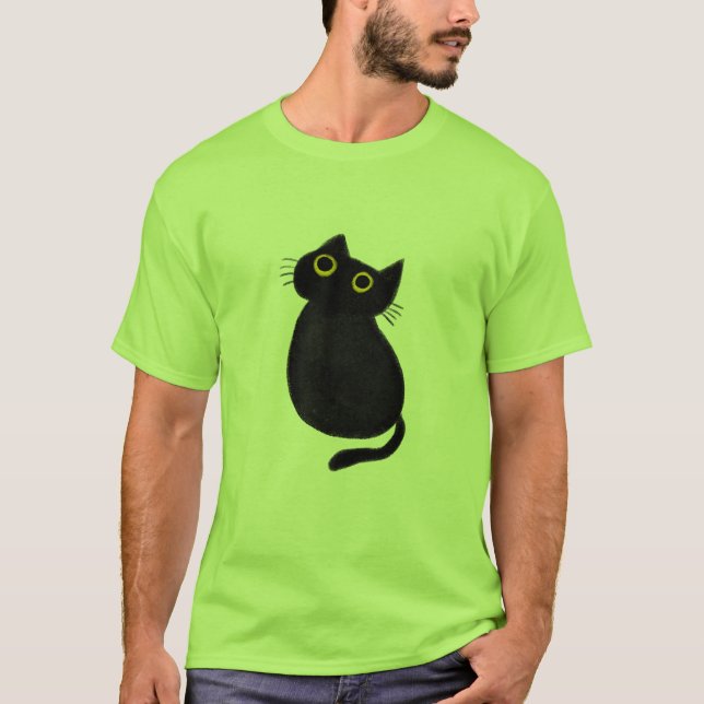 Klassisk t-shirt, tecknad-katt t shirt (Framsida)