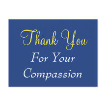 Klassisk "Tack för din medkänsla" vykort