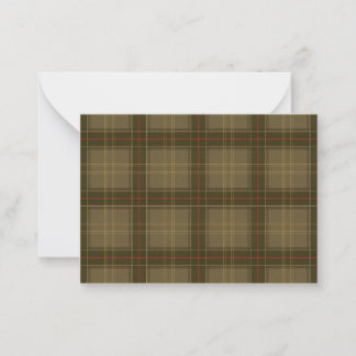 Klassisk Tartan i Tobak Anteckningskort