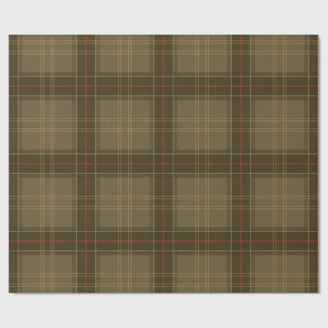 Klassisk Tartan i Tobak Presentpapper (Platt)