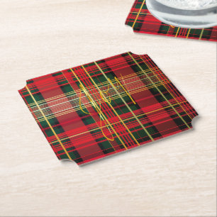 Klassisk tartan "Joy" Calligraphy Decorative Underlägg Papper