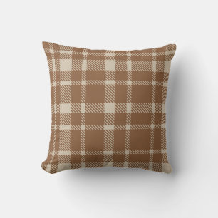 Klassisk Tartan Mönster-Brown & Warm Taupe Kudde