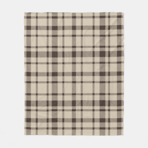 Klassisk Tartan Mönster-Mörk Brown & Taupe Fleecefilt