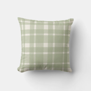 Klassisk Tartan Mönster-Soft Grönt & Ivory Kudde