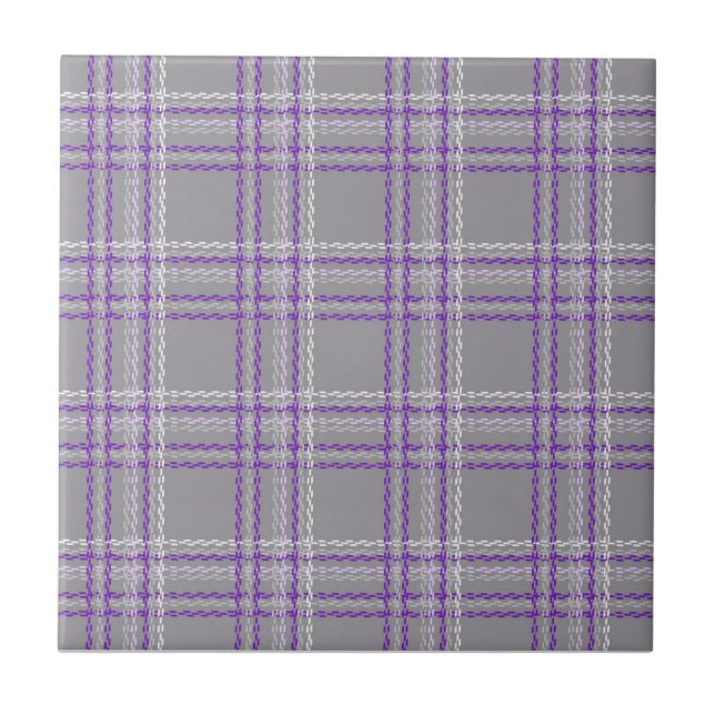 Klassisk tartan plaid. Grått, lilak Kakelplatta (Framsidan)