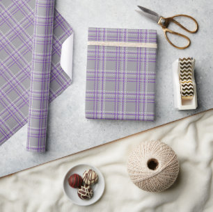 Klassisk tartan plaid. Grått, lilak Presentpapper