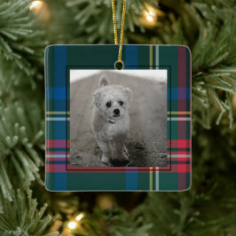 Klassisk Tartan Play-jul Photo Ceramic Orna Julgransprydnad Keramik