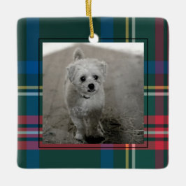 Klassisk Tartan Play-jul Photo Ceramic Orna Julgransprydnad Keramik
