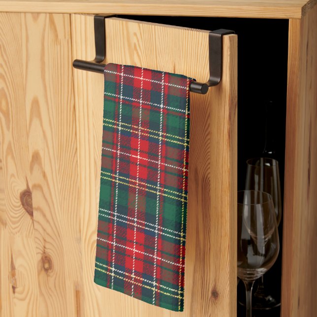 Klassisk Tartan-rutig jul Kökshandduk (Thirds Fold)