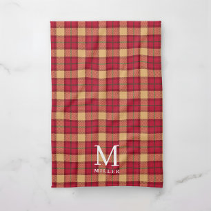 Klassisk Tartan-rutig jul Kökshandduk
