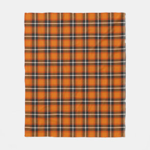 Klassisk Tartan-rutig Orange Svart Höst Hem Dekora Fleecefilt