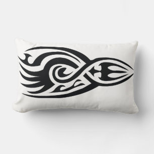 Klassisk tatueringsinspirerad linjekonst design lumbarkudde