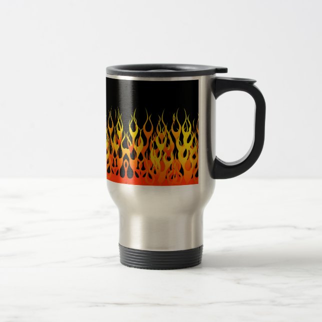 Klassisk Tävla Flames på Solid Black Resemugg (Höger)