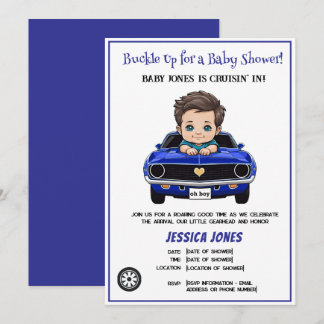 Klassisk Tävling Pojke Cruisin'in Shower Inbjudningar
