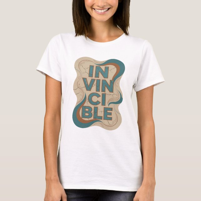 Klassisk Teal OÜVERTVÄNKLIG 3D Text Konst T Shirt (Framsida)
