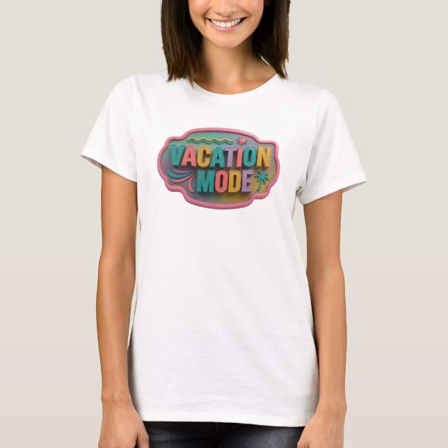 Klassisk Teal SEMESTERLÄGE Slogan T-shirt (Framsida)