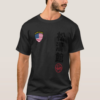 Klassisk Team Karate Shotokan USA Flagga Kanji Jap T Shirt