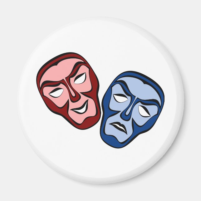 Klassisk teatermasker i Ansikte Magnet (Framsidan)