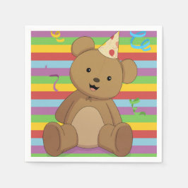 Klassisk Teddybjörn Toddlers Födelsedagsfest Pappersservett