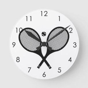 Klassisk tennis av minimalistisk Black & White-Ele Rund Klocka