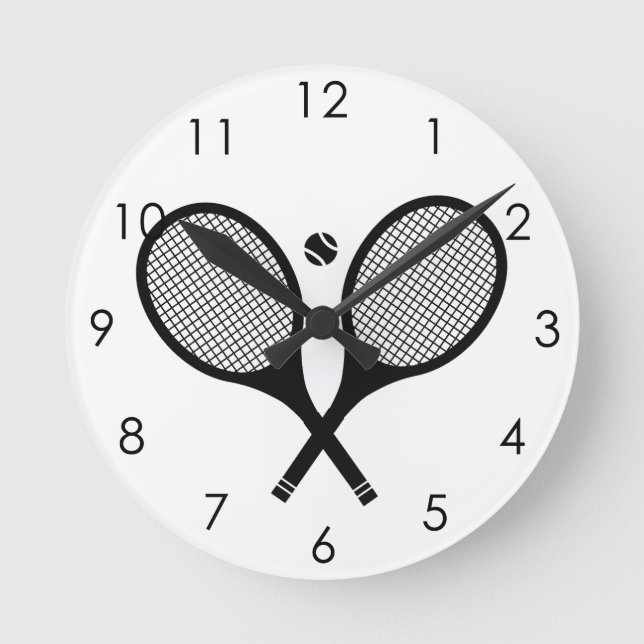 Klassisk tennis av minimalistisk Black & White-Ele Rund Klocka (Framsida)
