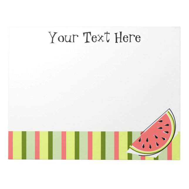 Klassisk text i Watermelon Segce Rand Anteckningsblock (Framsida)