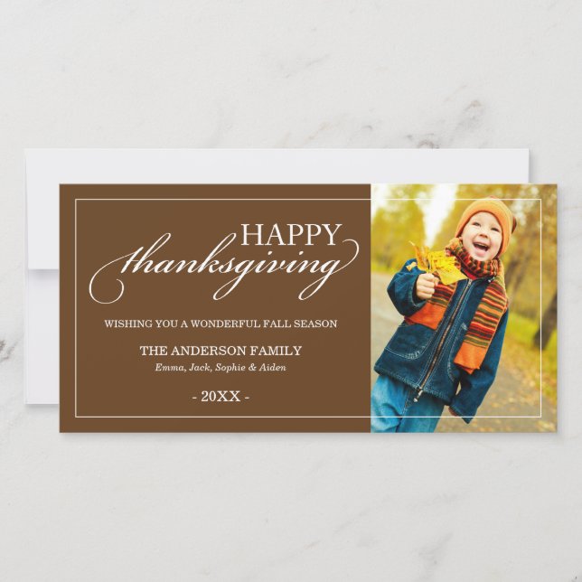 KLASSISK THANKSGIVING | FALL-FOTOKORT JULKORT (Framsida)