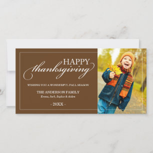 KLASSISK THANKSGIVING FALL-FOTOKORT JULKORT