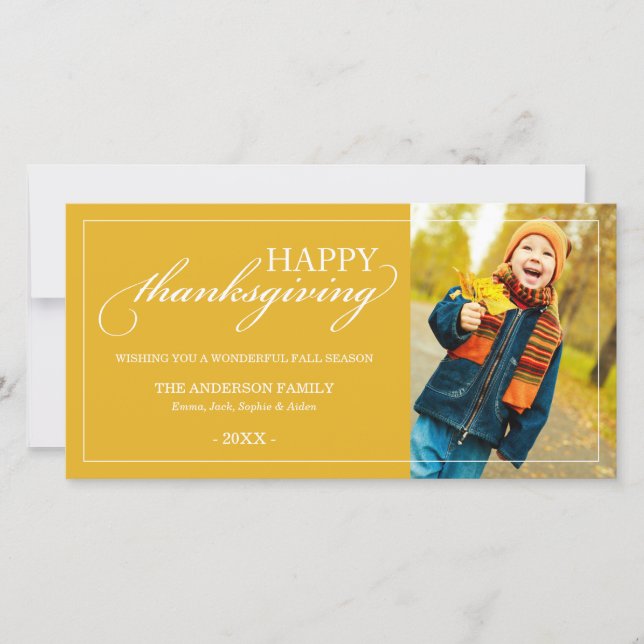 KLASSISK THANKSGIVING | FALL-FOTOKORT JULKORT (Framsida)