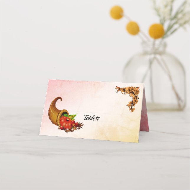 Klassisk Thanksgiving - platskort Placeringskort (Framsida)