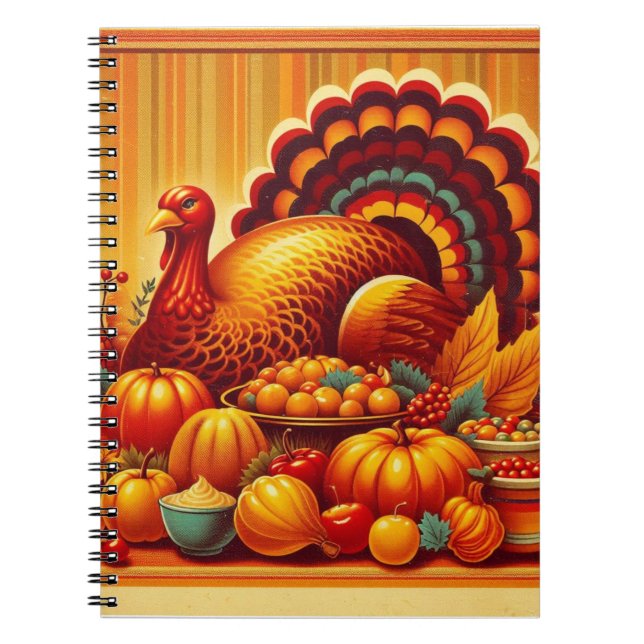 klassisk Thanksgiving/vintage Turkiet Anteckningsbok (Framsidan)