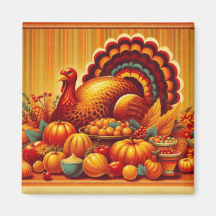 klassisk Thanksgiving/vintage Turkiet Magnet