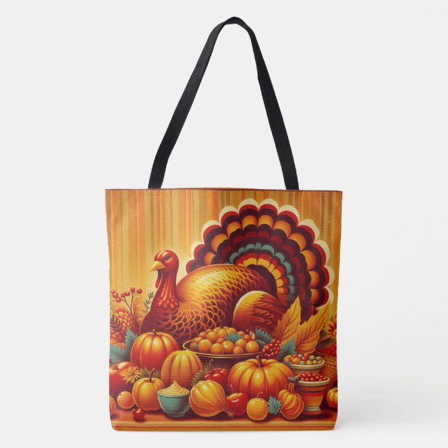 klassisk Thanksgiving/vintage Turkiet Tygkasse (Framsida)
