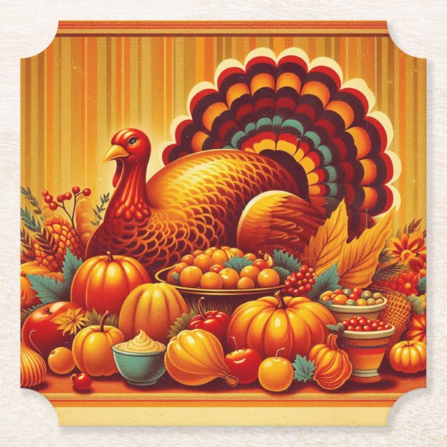 klassisk Thanksgiving/vintage Turkiet Underlägg Papper (Framsida)