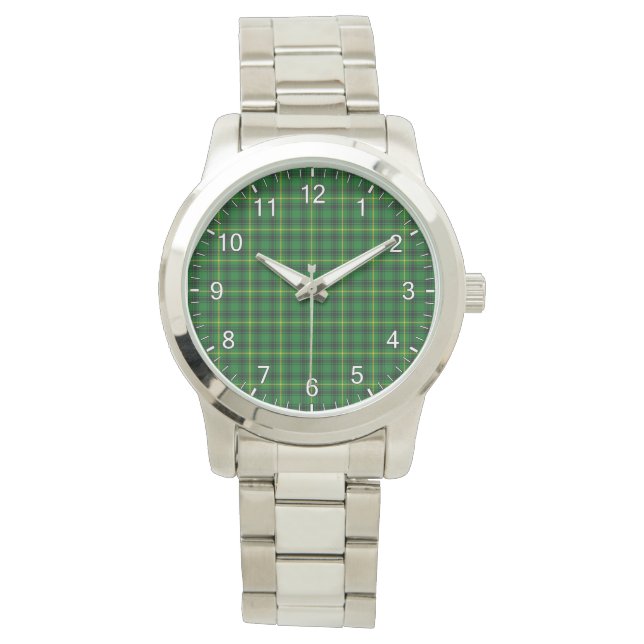 Klassisk Tidlös Clan Arthur Randig Tartan Plaid Gi Armbandsur (Framsida)