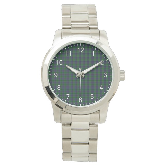 Klassisk Tidlös Clan Austin Tartan Randig Present Armbandsur (Framsida)