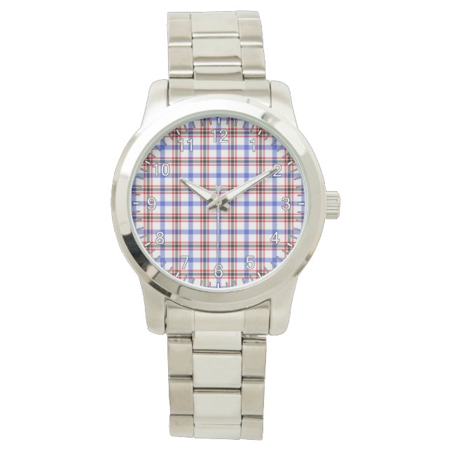 Klassisk Tidlös Clan Boswell Modern Tartan Rutmöns Armbandsur (Framsida)