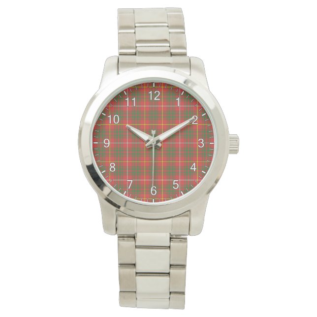 Klassisk Tidlös Clan Bruce Tartan Plaid Present Armbandsur (Framsida)