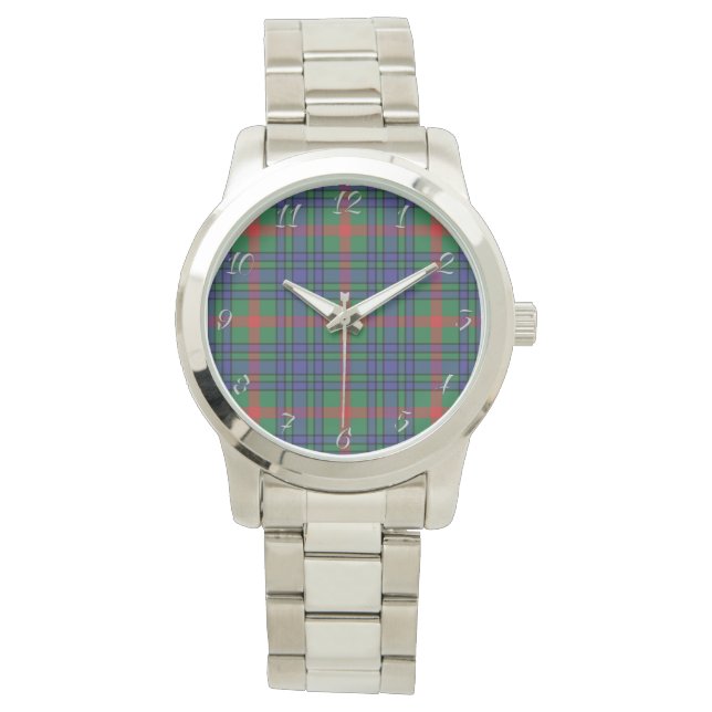 Klassisk Tidlös Klan Aiton Uråldrig Plaid Tartan Armbandsur (Framsida)
