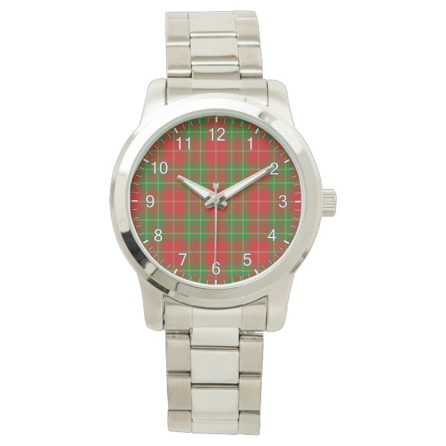 Klassisk Tidlös Klansläkt Burnett Forntida Tartan  Armbandsur (Framsida)