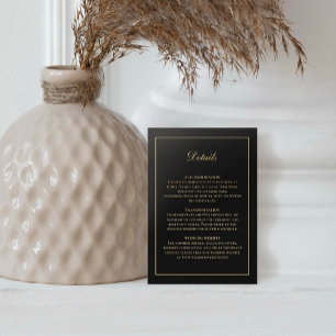 Klassisk tidslös Elegant enkel minimal Guld-svart Tilläggskort