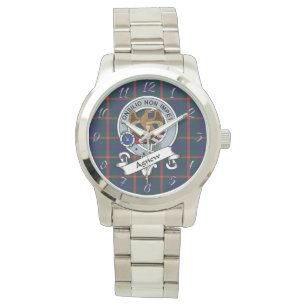 Klassisk tidslös Klan Agnew Badge Tartan Play Gif Armbandsur