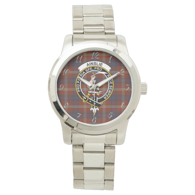 Klassisk tidslös Klan Ainslie Tartan Play Gift Armbandsur (Framsida)
