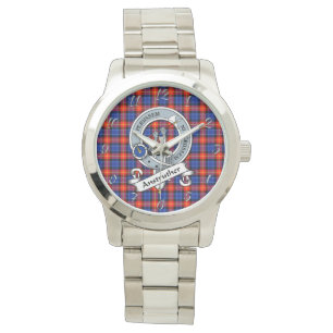 Klassisk tidslös Klan Anstruther Badge Tartan Plai Armbandsur